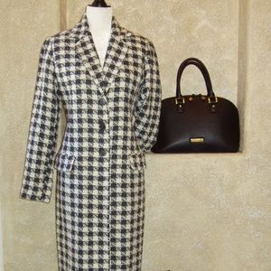 Vintage Hounds tooth Wool Blend Coat Sz M EUC